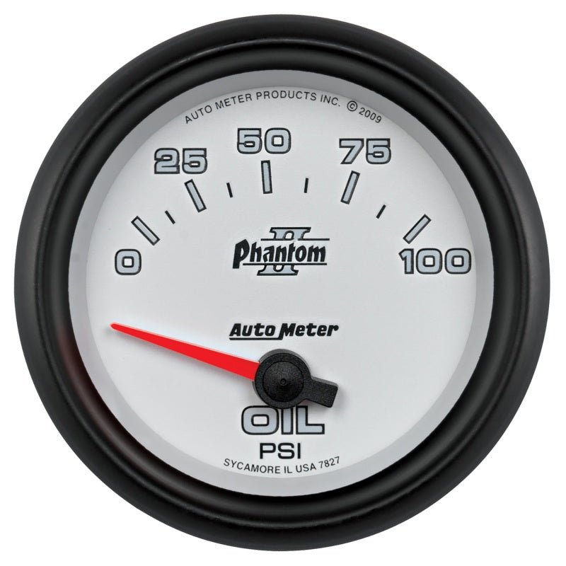 Autometer Phantom II 2 5/8in 0-100 PSI Short Sweep Electronic Oil Pressure Gauge AutoMeter Gauges