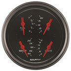Autometer Designer Black 3.375in Quad Gauge - Fuel Level / Oil Pressure / Water Temp. / Voltmeter AutoMeter Gauges
