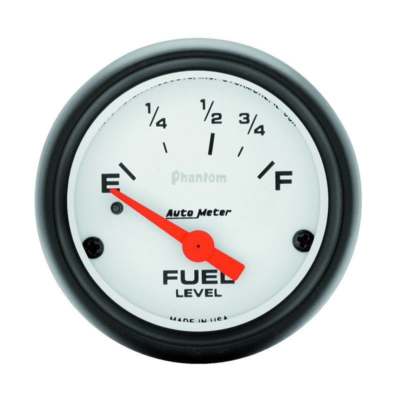 Autometer Phantom 52mm 73 Ohm Empty-10 Ohm Fuel Short Sweep Electric Fuel Level Gauge AutoMeter Gauges