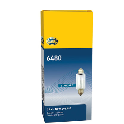 Hella Bulb 6480 24V 18W SV8.5-8 T4.625 15x43mm Hella Bulbs