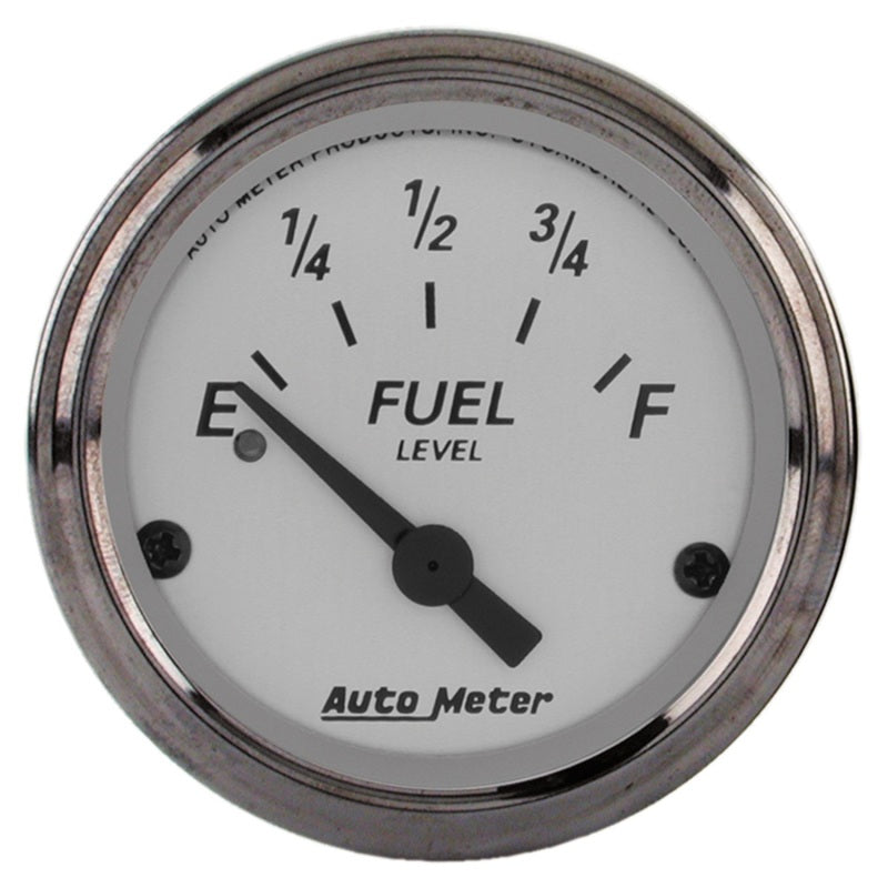 AutoMeter Gauge Fuel Level 2-1/16in. 240 Ohm(e) to 33 Ohm(f) Elec American Platinum AutoMeter Gauges