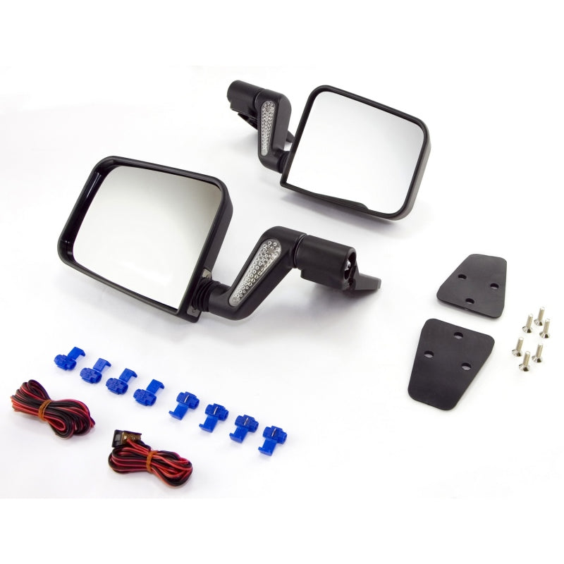 Rugged Ridge 87-02 Jeep Wrangler Black Heated Door Mirror Kit Rugged Ridge Exterior Trim