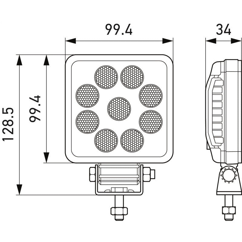 Hella ValueFit LED Work Light PS1000 LED MV CR LT Hella Work Lights