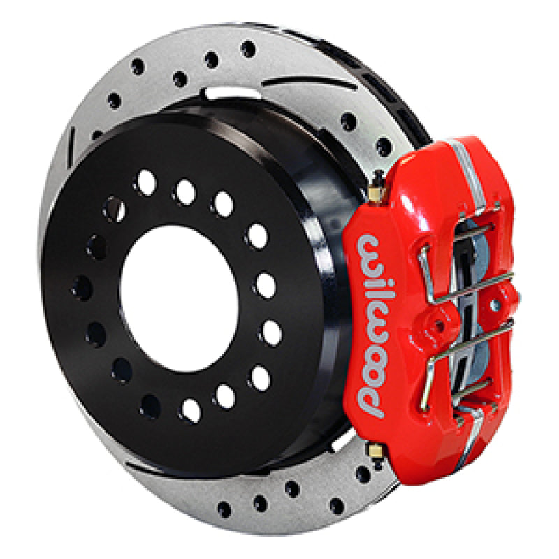 Wilwood Dynapro 12 Bolt Low-Pro Rear Kit w/ E-Brake 11in Drilled & slotted / 2.75-2.81in off - Red Wilwood Big Brake Kits