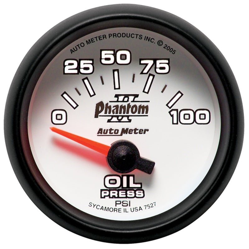 Autometer Phantom II 52mm Short Sweep Electronic 0-100psi Oil Pressure Gauge AutoMeter Gauges
