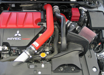 K&N 08-09 Mitsubishi Evo X Wrinkle Red Typhoon Short Ram Intake