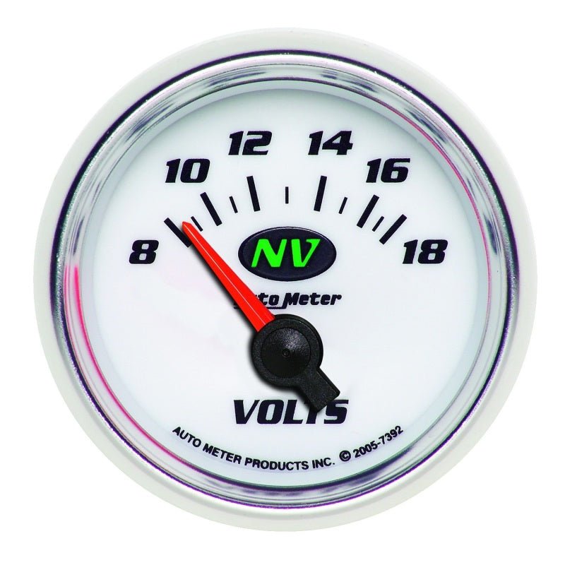 Autometer Voltmeter 52.4mm Short Sweep Electric 8-18 Volts AutoMeter Gauges