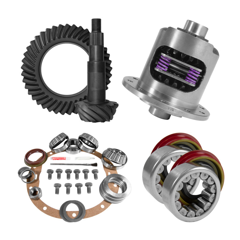 Yukon 8.6in GM 4.11 Rear Ring & Pinion Install Kit 30 Spline Positraction Axle Bearings and Seals