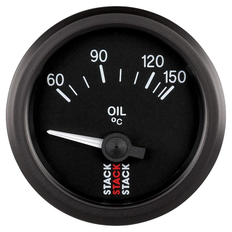 Autometer Stack 52mm 60-150 Deg C M10 Male Electric Oil Temp Gauge - Black AutoMeter Gauges