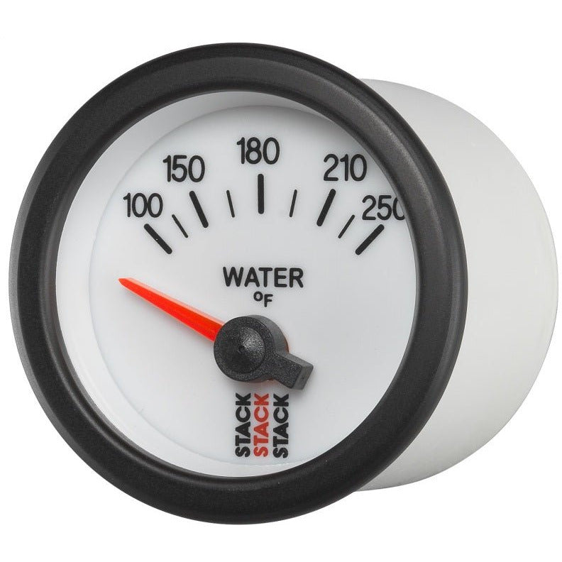 Autometer Stack 52mm 100-250 Deg F 1/8in NPTF Electric Water Temp Gauge - White AutoMeter Gauges