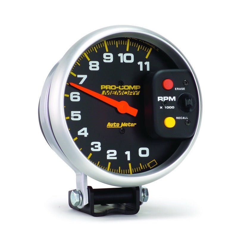 Autometer Pro-Comp 5in 0-11000 RPM Pedestal w/Peak Memory Tachometer AutoMeter Gauges