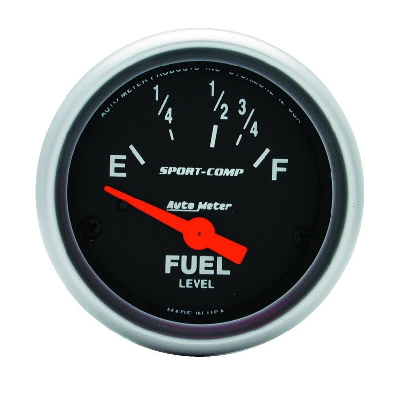 Autometer Sport Comp 52mm 16-158 Ohms Electronic Fuel Level Gauge AutoMeter Gauges