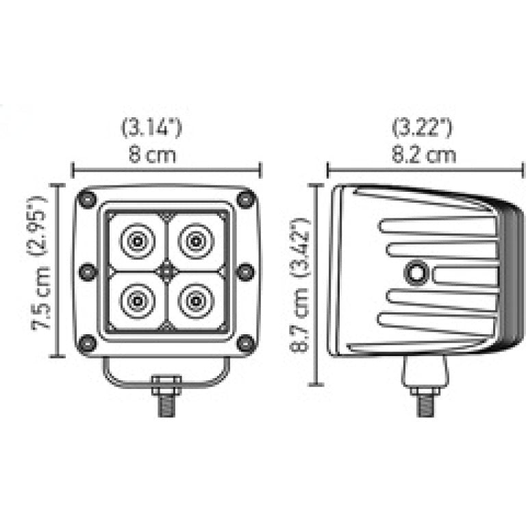 Hella HVF Cube 4 LED Off Road Kit Hella Light Bars & Cubes