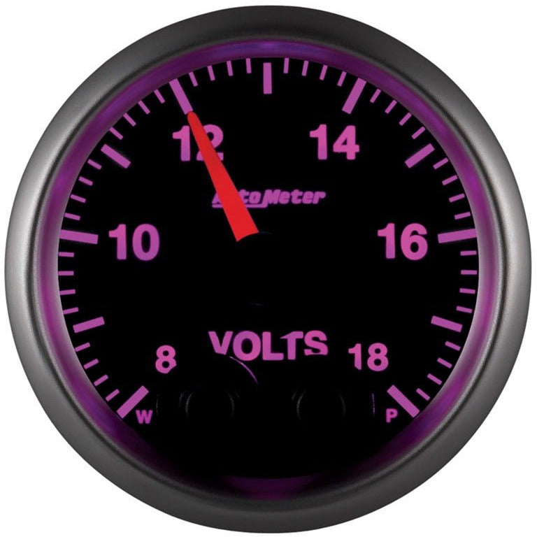 Autometer Elite 52.4mm Peak & Warn w/ Electronic Control 8-18 Volt Voltmeter AutoMeter Gauges