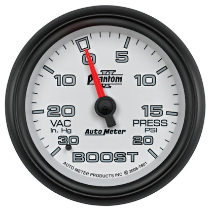 AutoMeter Gauge Vac/Boost 2-5/8in. 30Inhg-20PSI Mechanical Phantom II AutoMeter Gauges