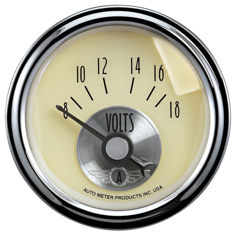 Autometer Prestige Series 52mm 8-18V Short Sweep Electronic Voltmeter Gauge AutoMeter Gauges