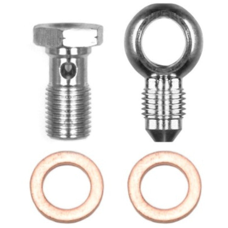 Wilwood Banjo Fitting Kit -3 male to 10mm-1.00 Banjo Bolt & Crush Washers (1 qty) Wilwood Brake Hardware