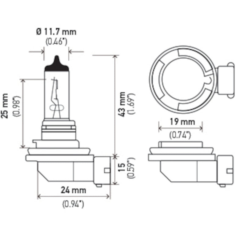 Hella Bulb H11 12V 55W Pgj192 T4 +50 Hella Bulbs