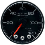 Autometer Spek-Pro Gauge Water Press 2 1/16in 120psi Stepper Motor W/Peak & Warn Blk/Blk AutoMeter Gauges