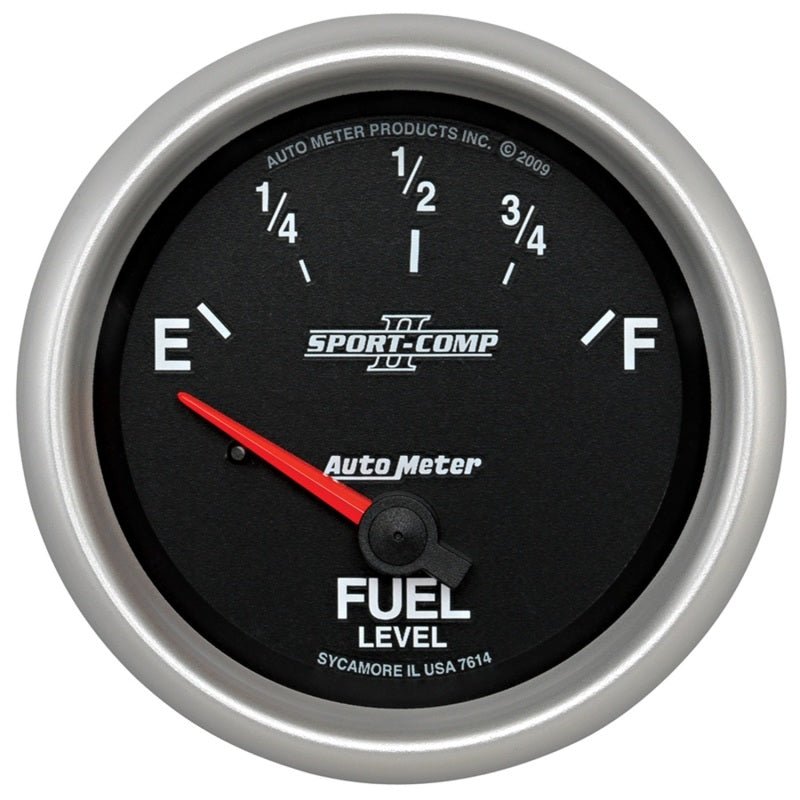 Autometer Sport-Comp II 2-5/8in Short Sweep Electronic 0-90ohms Fuel Level Gauge AutoMeter Gauges