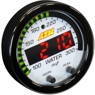 AEM X-Series Temperature 100-300F Gauge Kit (ONLY Black Bezel and Water Temp. Faceplate) AEM Gauges