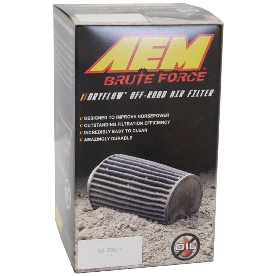 AEM Dryflow 3.25in. X 7in. Round Tapered Air Filter AEM Induction Air Filters - Universal Fit