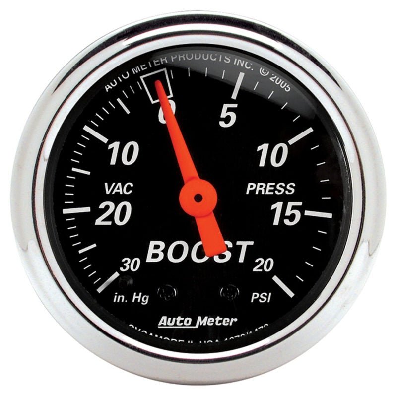 Autometer Designer 2-1/16in Mechanical 30 In Hg-Vac / 20 PSI Vacuum/Boost Gauge AutoMeter Gauges