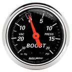 Autometer Designer 2-1/16in Mechanical 30 In Hg-Vac / 20 PSI Vacuum/Boost Gauge AutoMeter Gauges