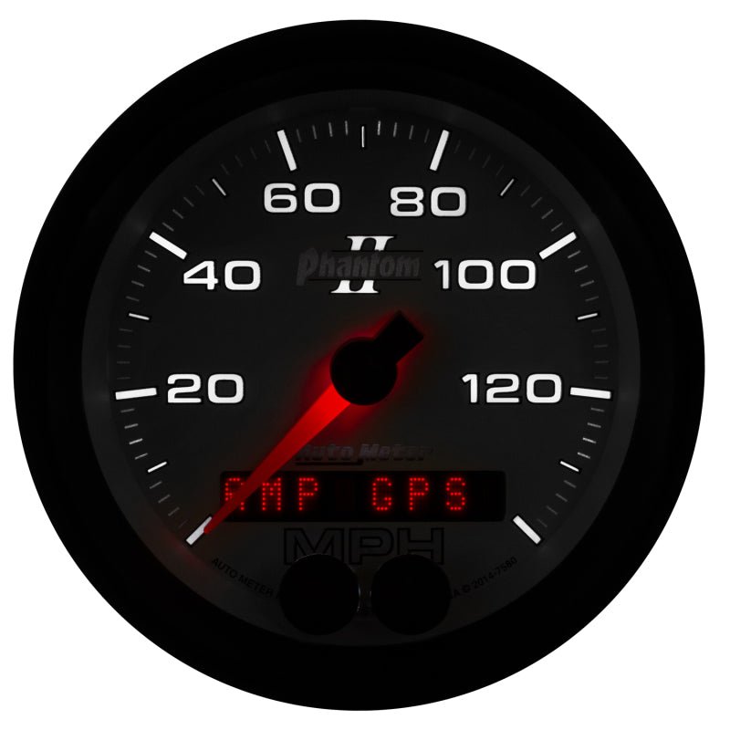 Autometer Phantom II 3-3/8in 0-140MPH In-Dash Electronic GPS Programmable Speedometer AutoMeter Gauges