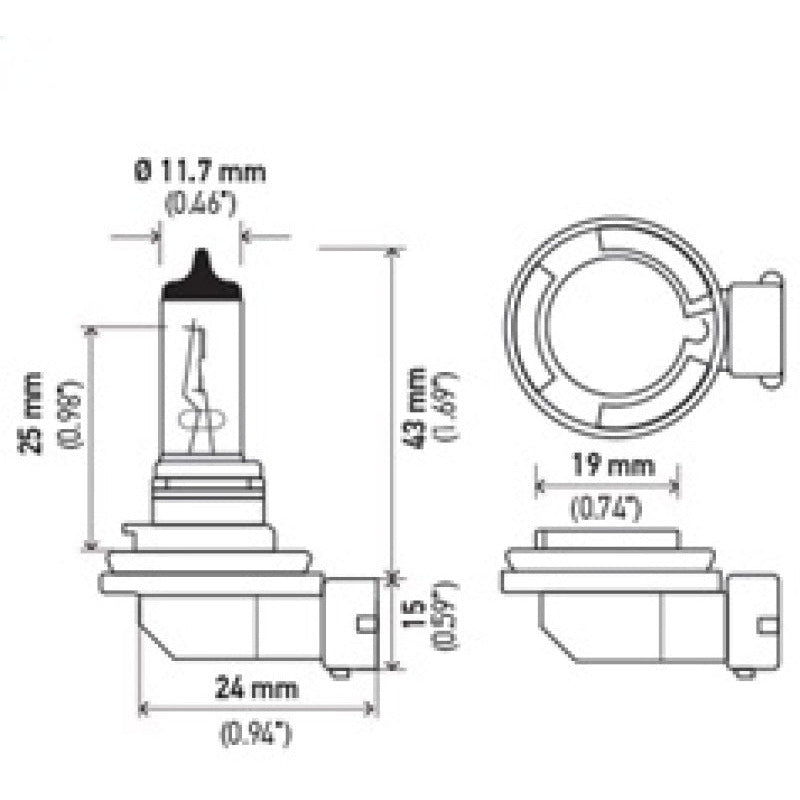 Hella Bulb H11 12V 55W Pgj192 T4 Hella Bulbs