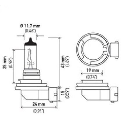 Hella Bulb H11 12V 55W Pgj192 T4 Hella Bulbs