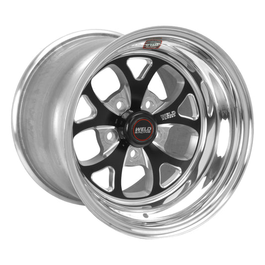 Weld S76 15x4 / 5x4.75 BP / 2.5in. BS Black Wheel (Low Pad) - Non-Beadlock Weld Wheels - Forged