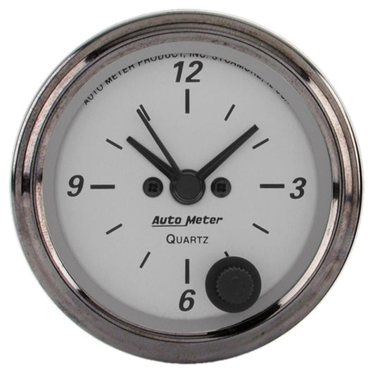 AutoMeter American Platinum Series 2.0625in Clock 12 Hour Analog AutoMeter Gauges