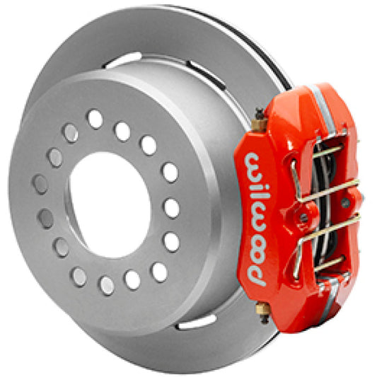 Wilwood Small Ford 11 in. Forged Dynapro Low-Profile Rear Parking Brake Kit (Red Calipers) Wilwood Big Brake Kits