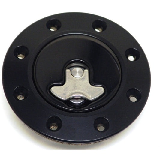 Ridetech 66-67 Chevy Nova Locking Gas Cap (Black Anodized) Ridetech Fuel Caps