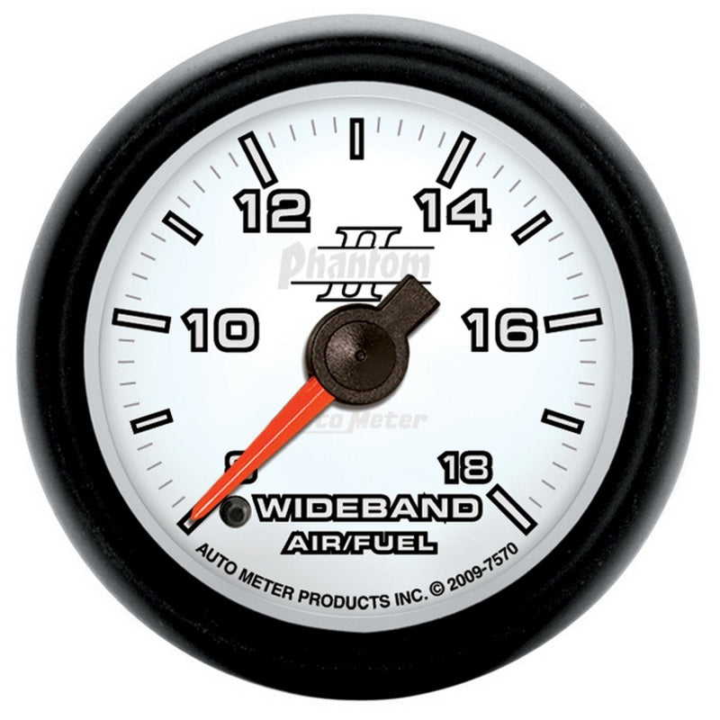 Autometer Phantom II 52mm Full Sweep Electronic 8:1-18:1 AFR Wideband Air/Fuel Ratio Analog Guage AutoMeter Gauges