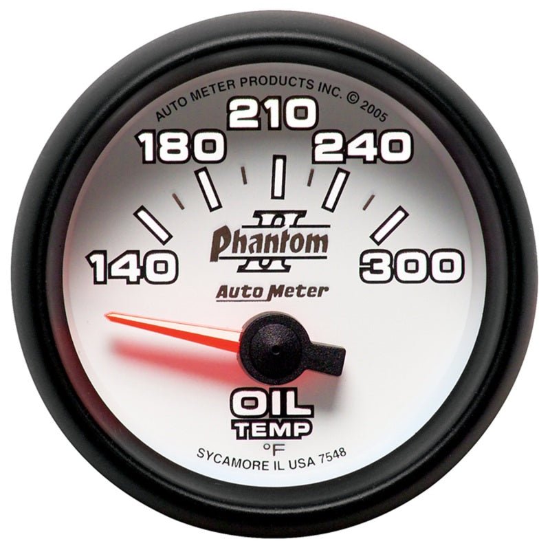 Autometer Phantom II 52mm Short Sweep Electronic 140-300 Deg F Oil Temperature Gauge AutoMeter Gauges
