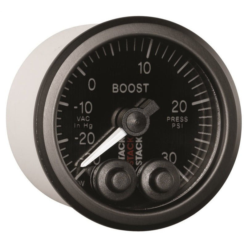 Autometer Stack Instruments 52mm -30INHG To +30PSI Pro Control Boost Pressure Gauge - Black AutoMeter Gauges