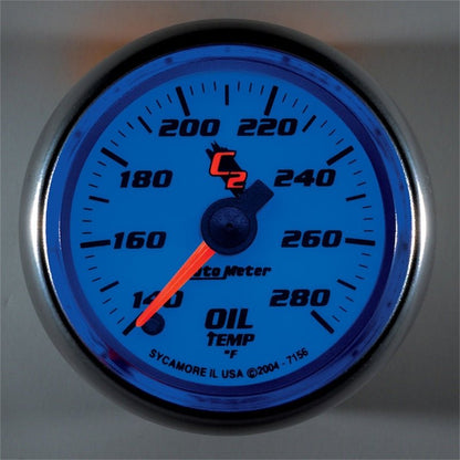 Autometer C2 52mm 140 - 280 Deg. F Electronic Oil Temp Gauge AutoMeter Gauges