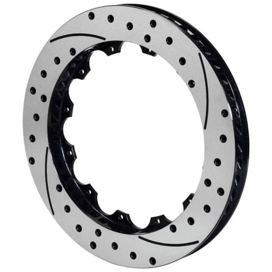 Wilwood Rotor-SV-SRP 72 Iron-LH-Drill-BLK 14.25 x 1.25 - 12 on 8.75in Wilwood Brake Rotors - 2 Piece