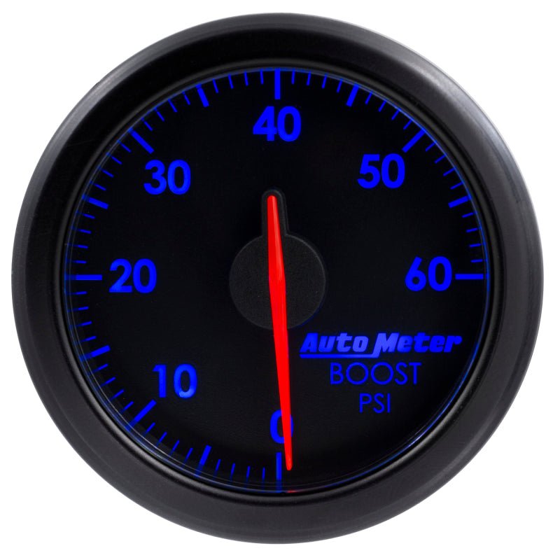 Autometer Airdrive 2-1/6in Boost Gauge 0-60 PSI - Black AutoMeter Gauges