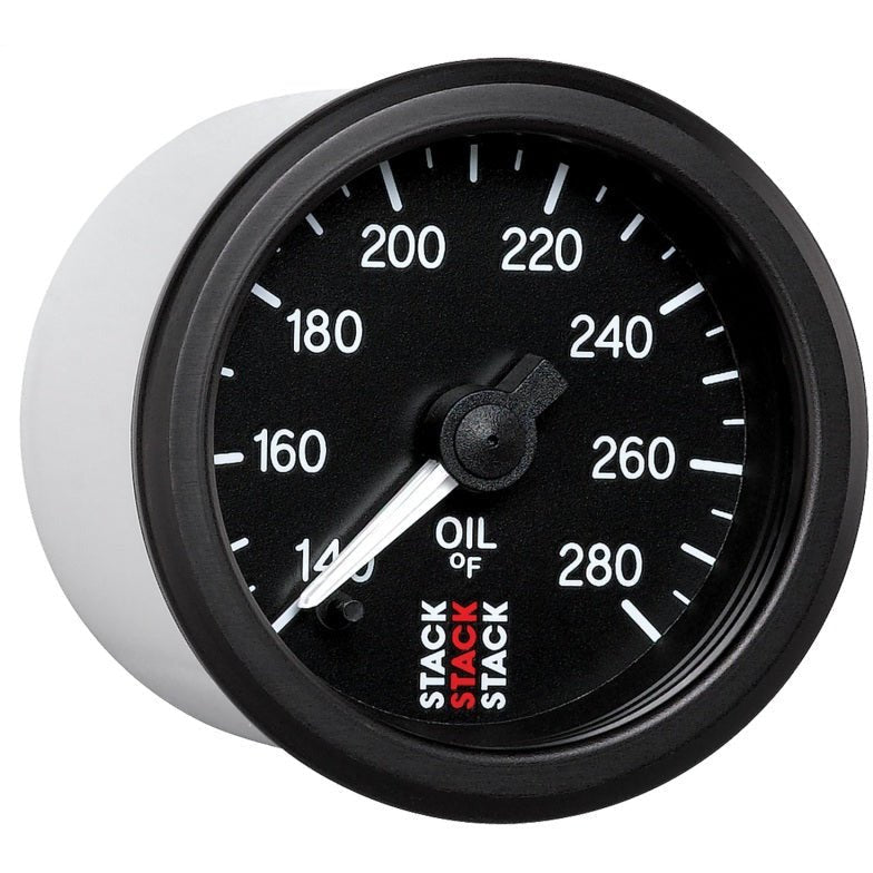 Autometer Stack 52mm 140-280 Deg F 1/8in NPTF Male Pro Stepper Motor Oil Temp Gauge - Black AutoMeter Gauges