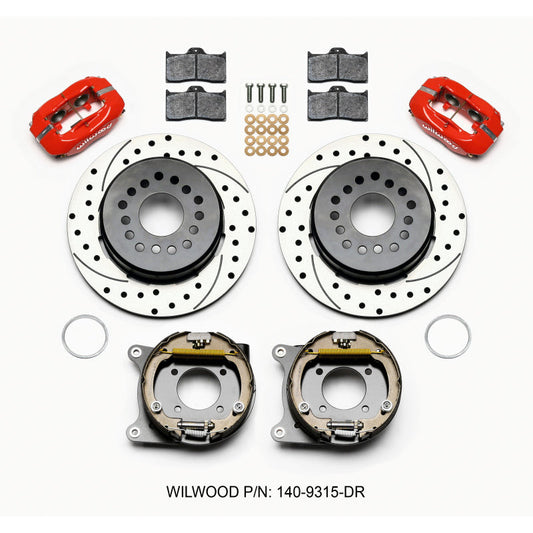 Wilwood Forged Dynalite P/S Park Brake Kit Drilled Red 12 Bolt 2.75in offset Staggered Shock Wilwood Big Brake Kits