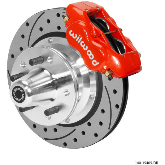 Wilwood Forged Dynalite Pro Series Front Brake Kit Red Caliper 11.00in SRP Drilled & Slotted Rotor Wilwood Big Brake Kits