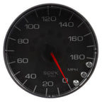 Autometer Spek-Pro Gauge Speedometer 5in 180 Mph Elec. Programmable Black/Black AutoMeter Gauges