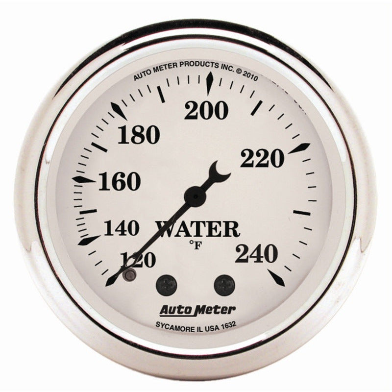 AutoMeter Gauge Water Temp 2-1/16in. 120-240 Deg. F Mech Old Tyme White AutoMeter Gauges