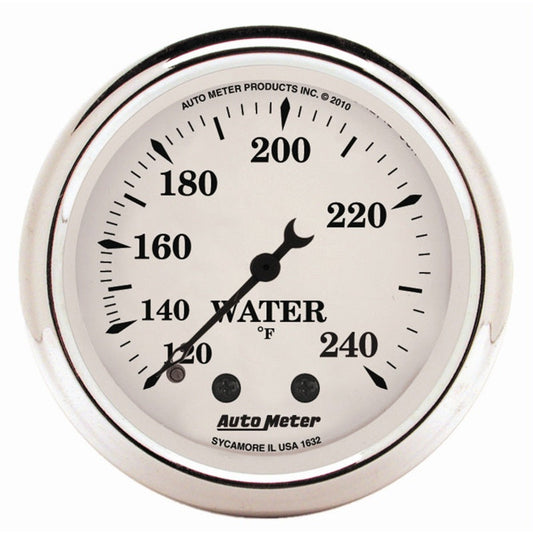 AutoMeter Gauge Water Temp 2-1/16in. 120-240 Deg. F Mech Old Tyme White AutoMeter Gauges