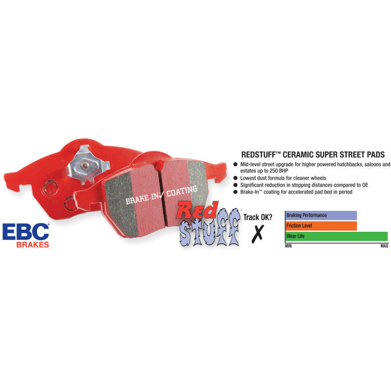 EBC 06-08 Chevrolet Corvette (C6) 7.0 (Z06) Redstuff Rear Brake Pads EBC Brake Pads - Performance