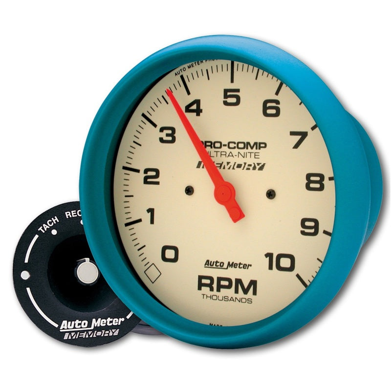 AutoMeter Gauge Tach 5in. 10K RPM In-Dash W/Peak Memory Glow In Dark Ultra-Nite AutoMeter Gauges