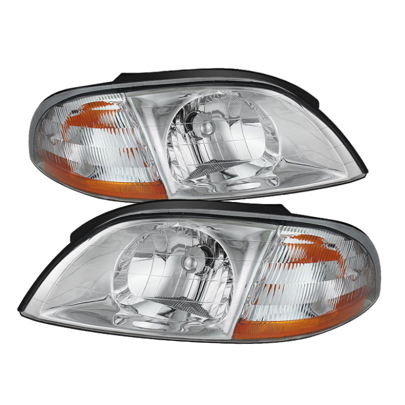 Xtune Ford Windstar 99-03 Crystal Headlights Chrome HD-JH-FWIN99-AM-C SPYDER Headlights